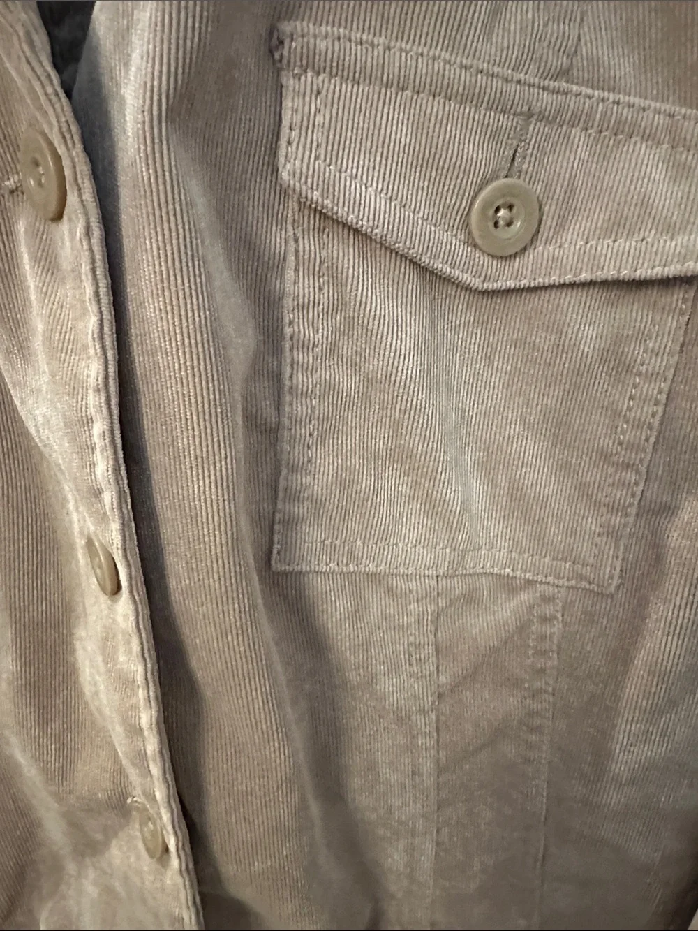 croft & barrow Taupe Corduroy Button-Front Jacket